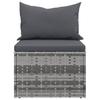 vidaXL Garden Corner Sofas with Cushions 2 Pcs. Grey Poly Rattan
