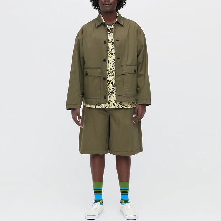Uniqlo x MARNI Wide Fit Boxy Shorts (Asia Sizing) Olive Unisex Streetwear 449563-57
