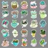 50pcs Artistic Tea Cup Stickers: Fresh, Waterproof, Decorative Milk Tea Designs for Journals and Crafting