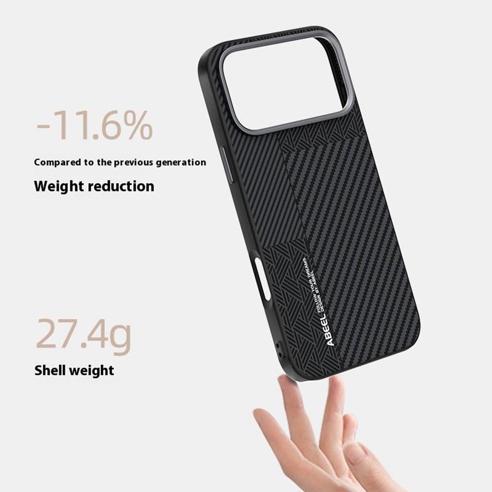ABEEL For iPhone 17 Pro Max Case PC+TPU+Aluminum Alloy+PU Leather Phone Cover Compatible with MagSafe