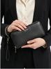 Women' Leather Wallet with Wings Wrist Strap Black