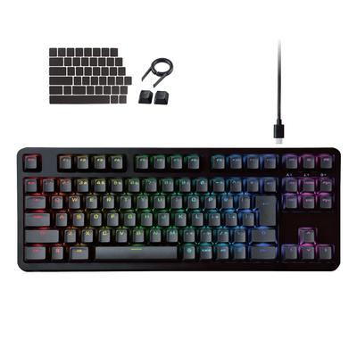 Elecom Tastatură de gaming VK310C cu fir, RGB, fără taste, mecanică, Neo Clutch, taste albastre, Clicky, port USB, echipată cu V-custom TK-VK310CBK