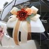 Elegant Wedding Car Door Handle Ribbon Decorations Door Handle Flower Bowknot Decoration for Wedding Car and Venues