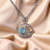 Blue Cat's Eye Gemstone 925 Sterling Silver Jewelry Handmade Women Pendant 1.30" PP-33-41