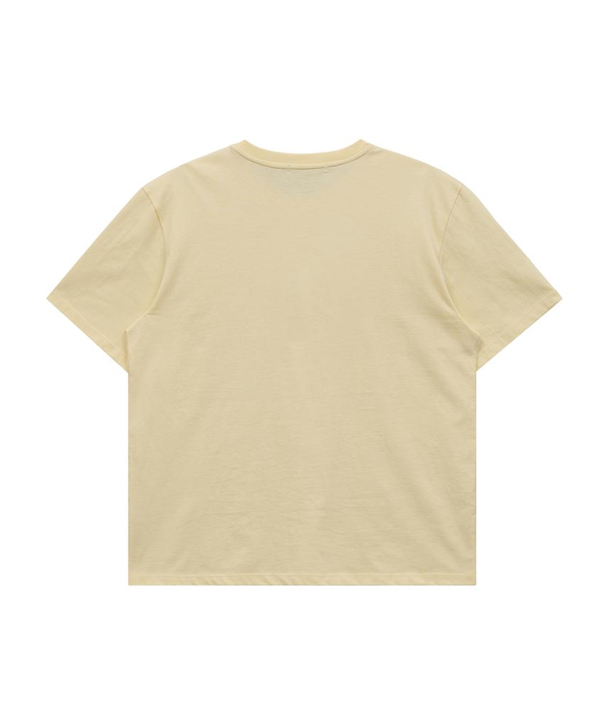 WAIKEI Maltese Crew Line Graphic Short Sleeve T-Shirt Lemon