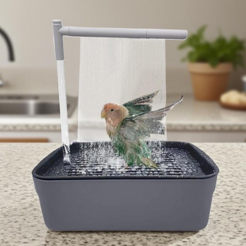 Bird Bath Indoor Automatic Bird Bath Parrot Shower Rechargeable Tub with Circulating Faucet Pet Supplies Bathing Accessories