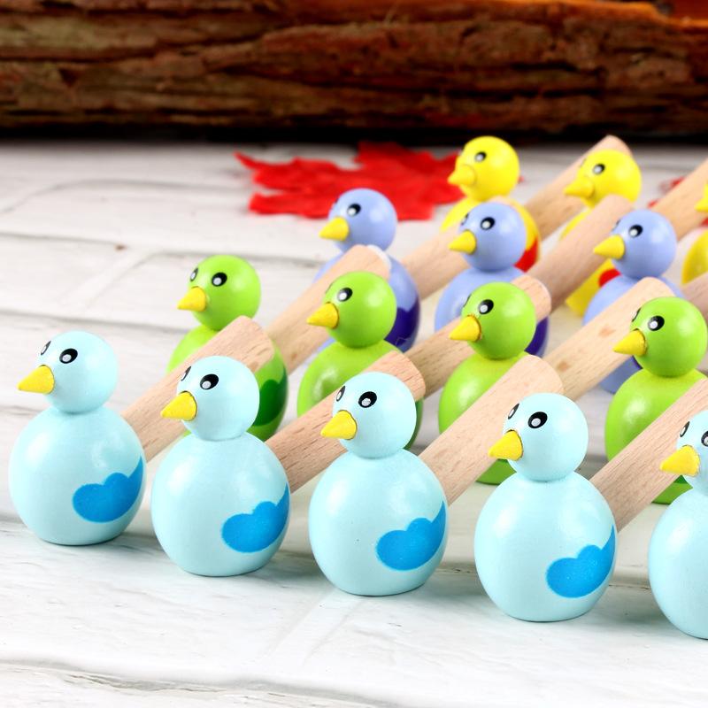 1PC Cartoon Bird Whistle Musical Instrument Toy Kids Early Learning Playthings Wooden Music Toy Educational Games Ideal for Children Bath Toy