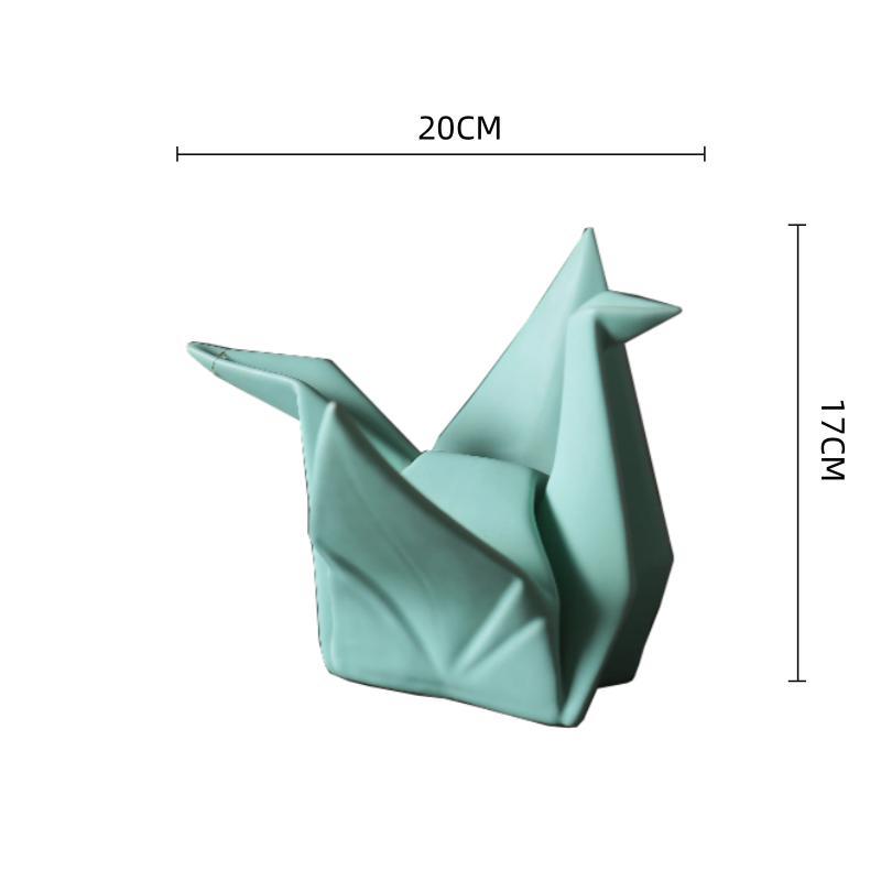 Creative Paper Cranes Ceramic Handicrafts Geometric Origami Sculptures Bird Swan Decorative Figurines Home Decoration
