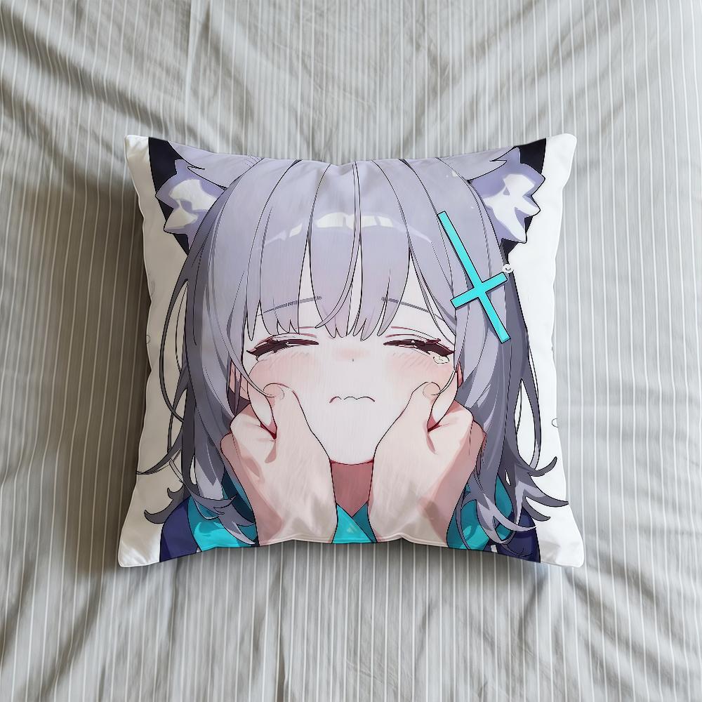 Cushion Cover Soft Case Sofa Living Room Home Comfortable Office Decor Protective Pillow Archive Blue Sunaookami Shiroko Covers