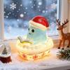 Christmas Puppy Night Light LED Resin Ghost Chicken Sculpture USB Powered Warm Yellow Lamp Cute Animal Figurine Ornament for Bedroom Desk