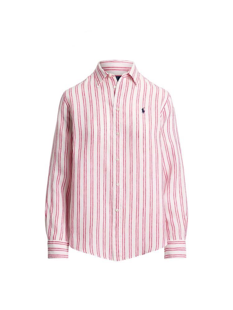 Ralph Lauren Pony Logo Bamboo Cotton Embroidered Striped Long Sleeve Sun Protection Shirt for Couples L