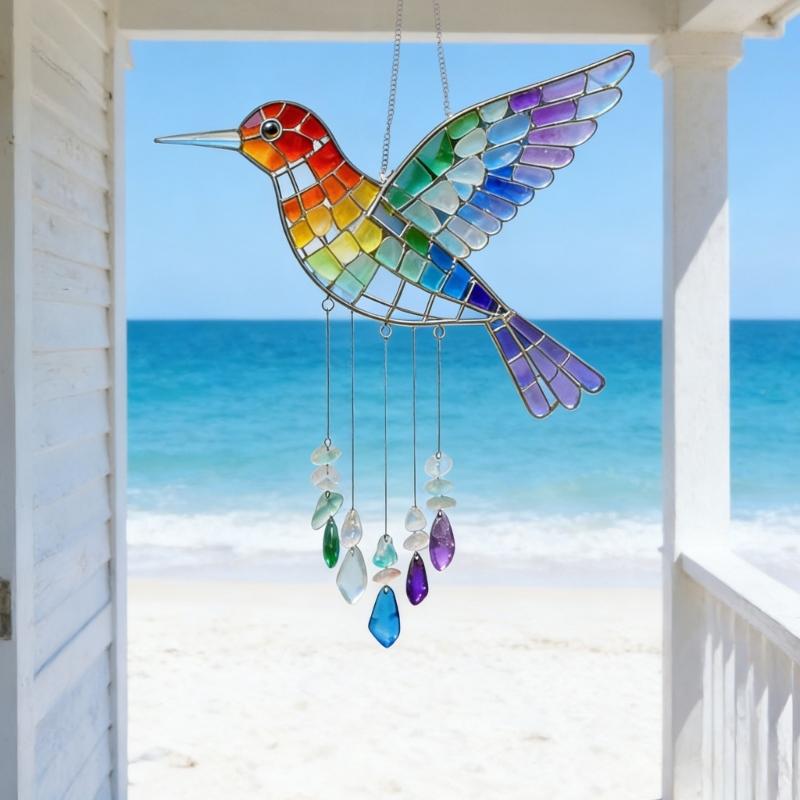 Regenbogen Vogelform Windspiele mit reflektierenden Oberflächen zum Einfangen von Sonnenlicht für Garten- und Heimdekoration
