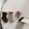 Korean Newborn Baby Socks Spring Autumn Infant Casual Sock Simple Solid Color Comfortable Cotton Kids Princess Socks