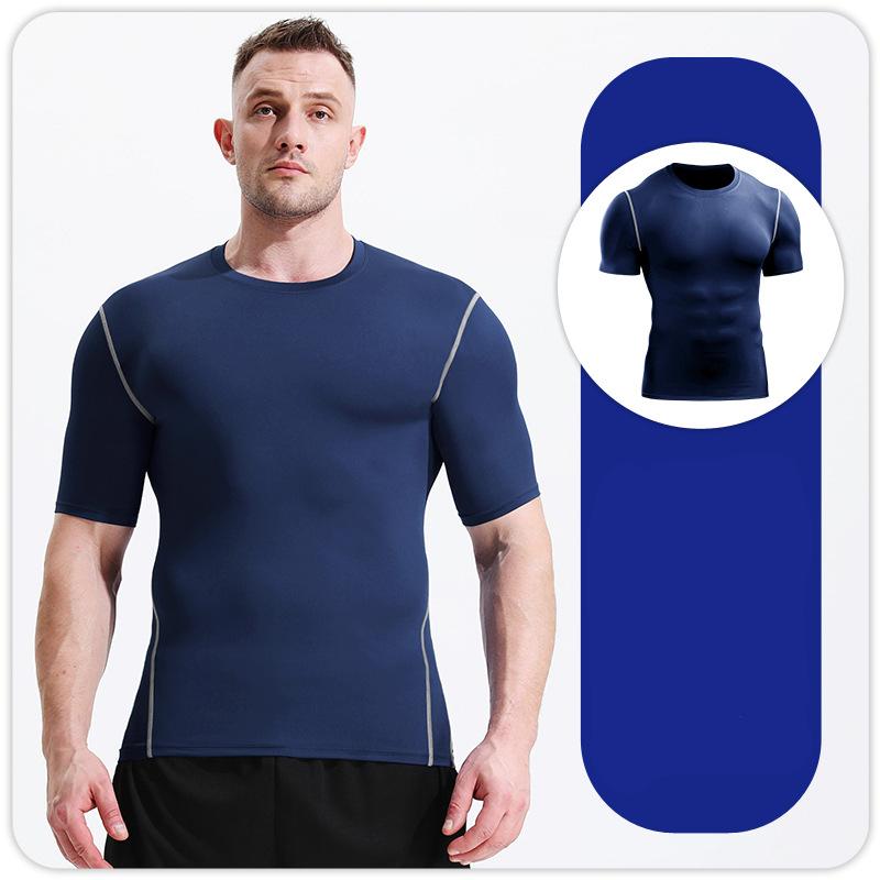 Men's Running T-Shirt Fitness Outdoor Tights Sports Short Sleeve Tops Quick-drying Shirts M L XL XXL 3XL 4XL