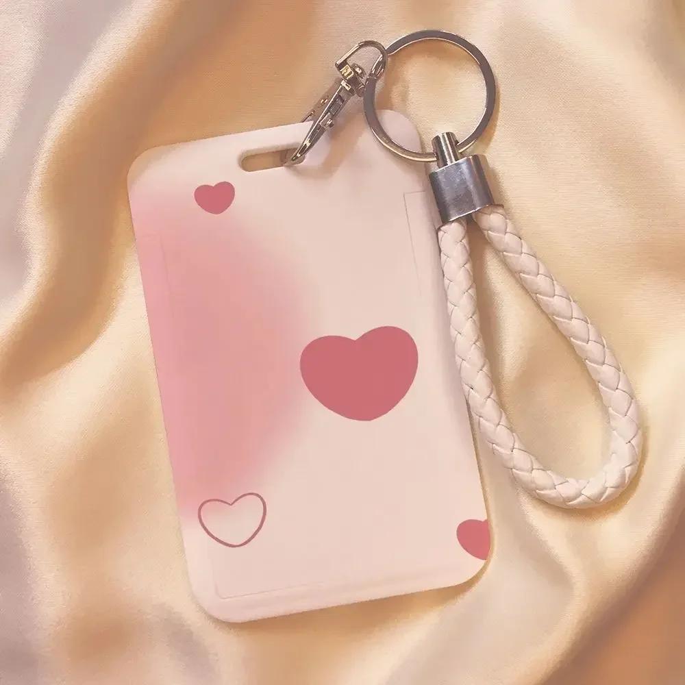 1Pcs Cute Love Style Work Card Holder ID Name Tag Students Bus Pass Access Card Cover Case Badge Holder Bank ID Holders Case