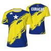 CURACAO Stampa 3D Sportiva Asciugatura Rapida Traspirante Maglietta da Uomo Maglia da Calcio da Esterno Squadra Club Genitore-Figlio Manica Corta Abbigliamento Top