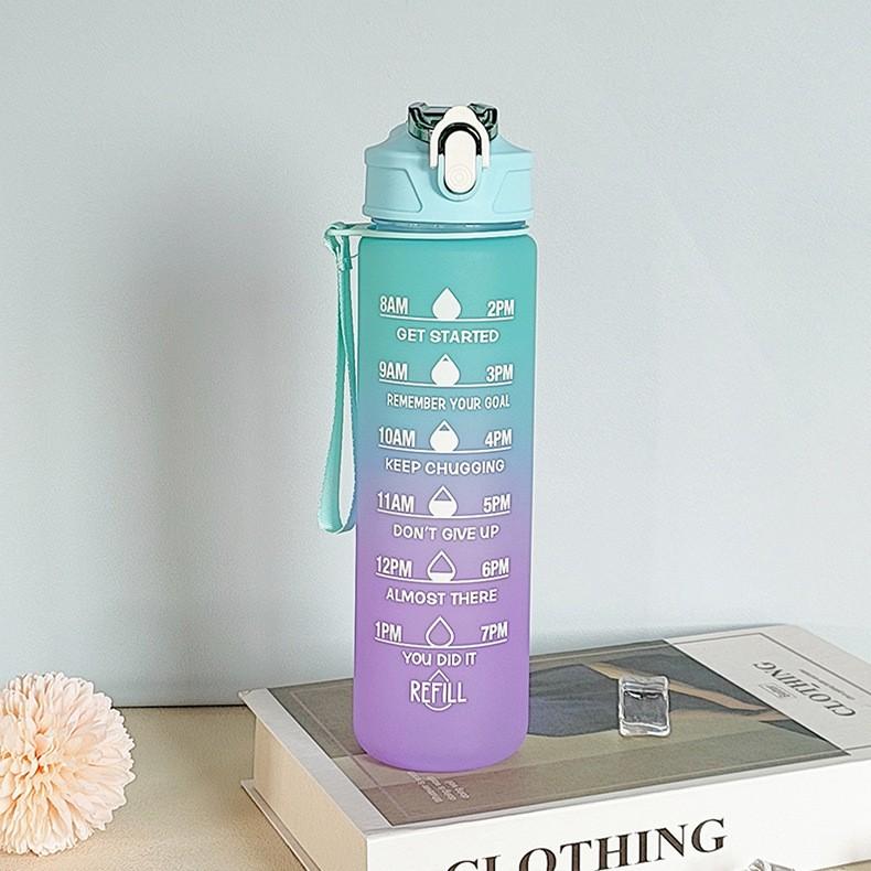 

Motivational 750ml Water Bottle Leakproof Outdoor Gym Fitness Sports Drinking Container
