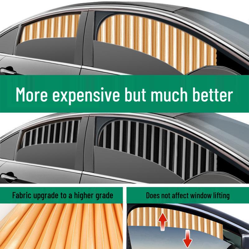 Magnetic Sunshade Privacy Curtains for Small Cars - Sliding Rail Type