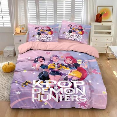 KPop D-Demon Hunters Bedding Set Single For Kids Boys Girls Bedding Set - 2-3 Piece Comforter Quilt Duvet Cover Pillow Case Sets