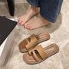 Women's Summer Flat Slide Sandals Open Toe Casual Outdoor Slippers Lightweight Breathable Comfortable Footwear for Daily Use
