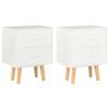 Day and Night - Day and Night Nightstands 2 Pcs Solid White Pine Wood 40x30x50 Cm