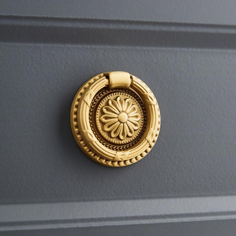 Retro Cabinet Door Knobs Furniture Hardware Wardrobe Drawer Pulls Retro Knob Brass Handle  Dresser