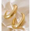 Eetit Daily Stainless Steel C Shape Huggie Earrings for All Occasions 18K Golden Plated Minimalist Versatile Casual Jewelry