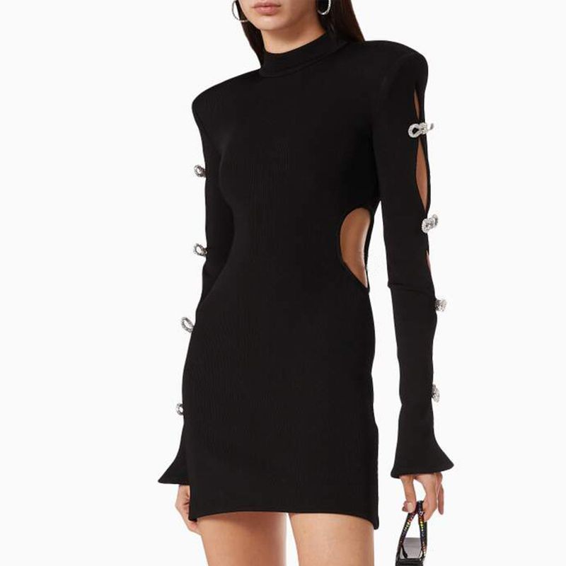 

Доступная Роскошь Бриллиантовые Украшения Светская Вечеринка по Случаю Дня Рождения Платье Black XS