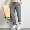 Men's Plus Size Lined Padded Pants Winter Pants with Velvet Thickened Sports Pants Loose and Warm Trousers