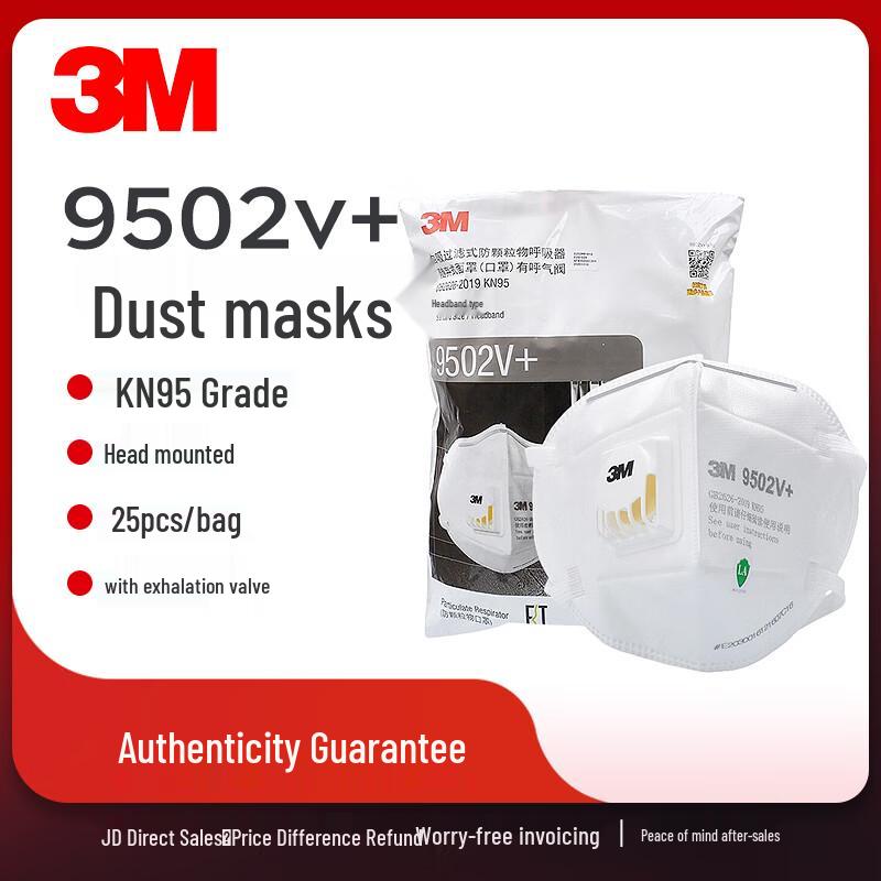 3M 9502V+ KN95 Respirator Mask