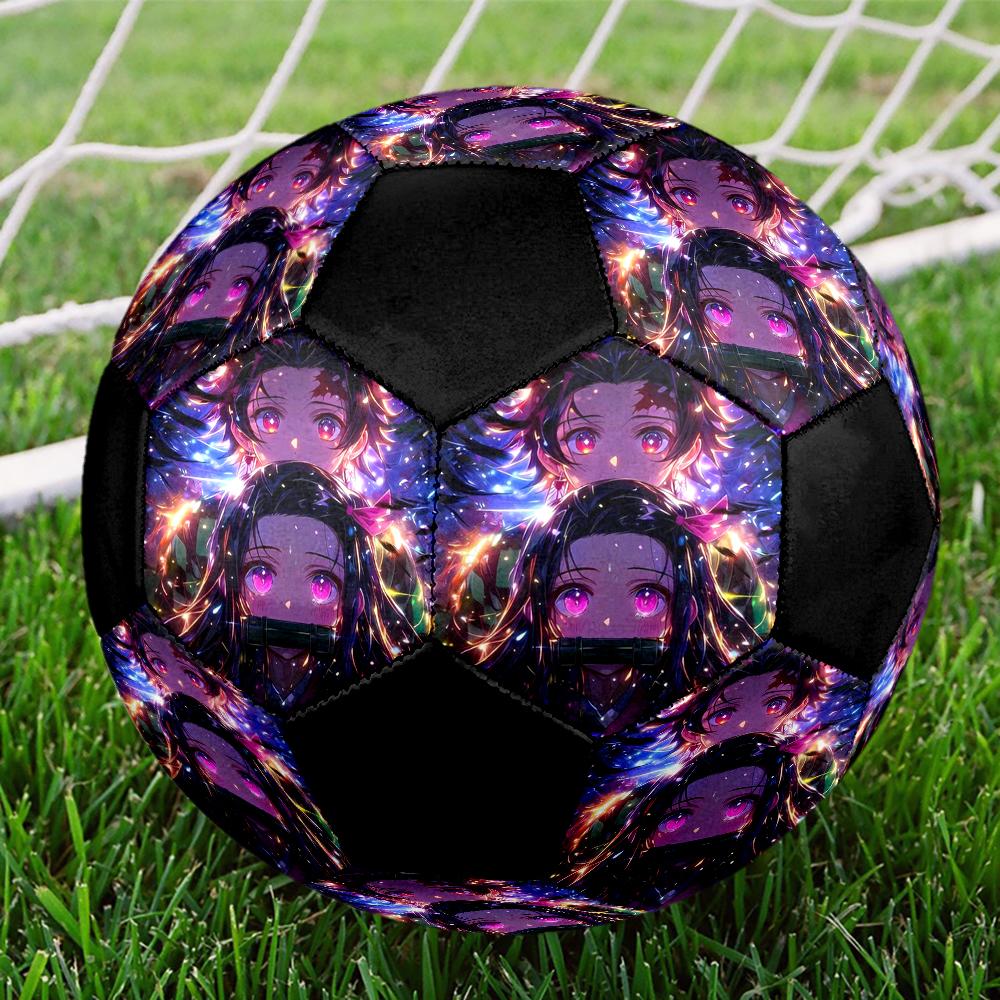 Soccer Ball Colorful Machine Stitched PVC Size 5 Team Training Competition Ready Durable High-Bounce Cool Sports Gift