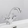 652F Bathroom Sink Faucet with Double Handle Single Hole Deck Mount Cold Hot Mixer