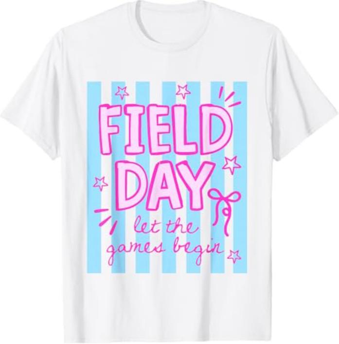 Striped Teacher Field Day Let The Games Begin School Event T-Shirt