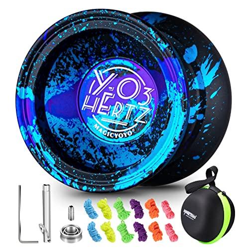 Professional Yo-Yo Y03 - Hertz Non-Reactive Yo-Yo for Kids and Adults, Professional Aluminum Metal Yo-Yo Ball for Intermediate/Advanced Players + 5 Ex