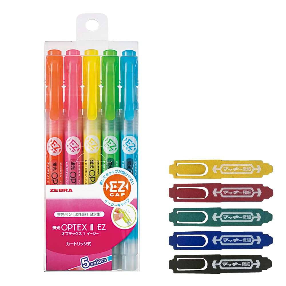 

Маркер Zebra Optex 1 EZ 5 цветов с зажимом для узора Mackie WKS11-5C-MKC-AZ