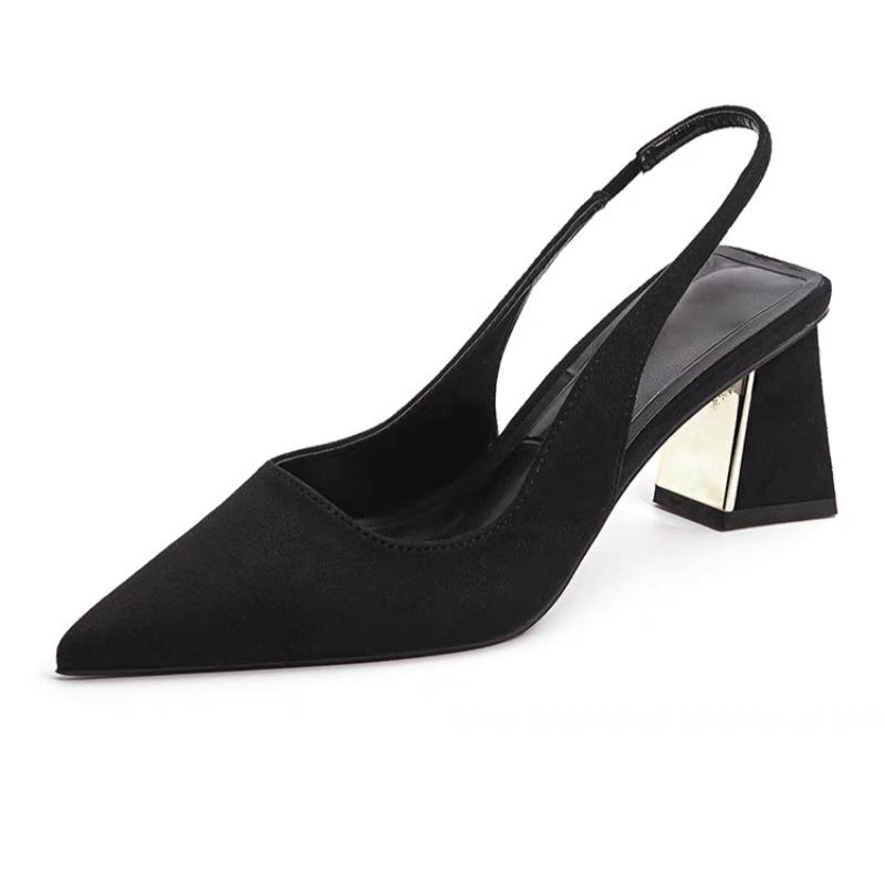 Fashion New 2025 Summer Closed Toe Women's Sandals Suede Open Back Comfort for Women Lightweight Commute Daily Stylish Shoes High Heels