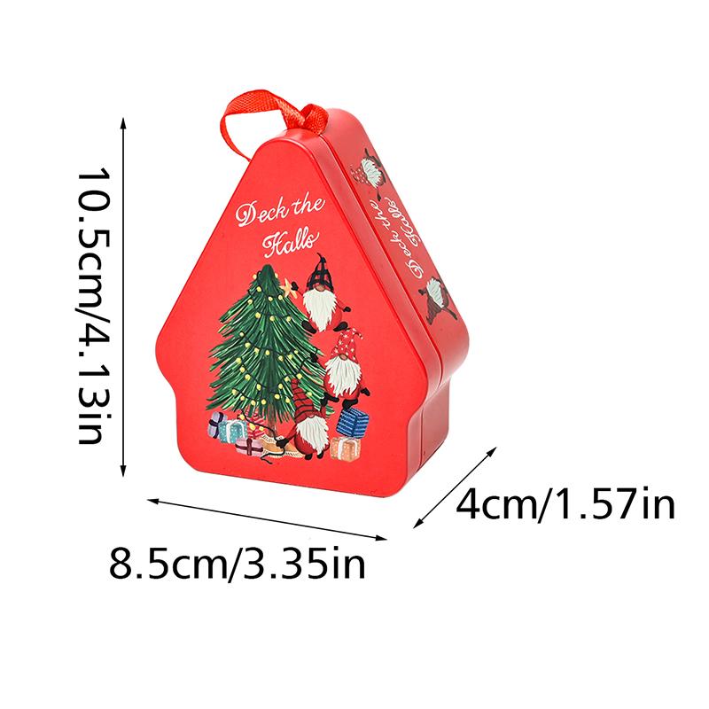 Christmas House Shape Xmas Atmosphere Christmas Decorations Chocolate Jar With Lanyard Cute Candy Box Kids 10.5x8.5x4cm