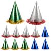 18Pcs High-End Triangle Party Hats Hard Paper Glitter Tassel Birthday Hats Adults Party Decorations Birthday Hat