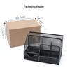 Metal Cutout Seven-Compartment Desktop Organizer: Multifunctional Pen Holder & Desk Storage Rack
