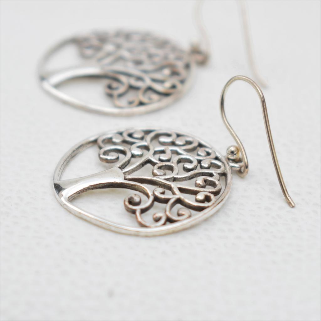 925 Sterling Silver Earring, Tree of Life Earrings, Designer Earrings, Silver Tree of Life Earrings, Gift for Her, Handmade Earrings