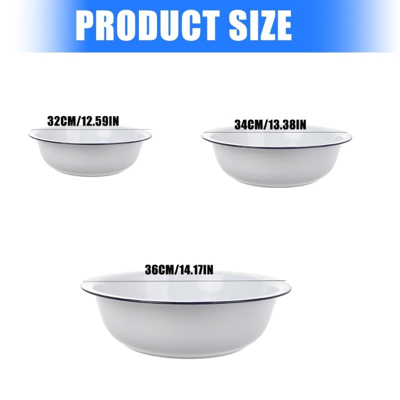 Enamel Coated Mixing Bowl For Kitchen Shatter Resistant Design Bowl For Baking Cooking Food Preparation