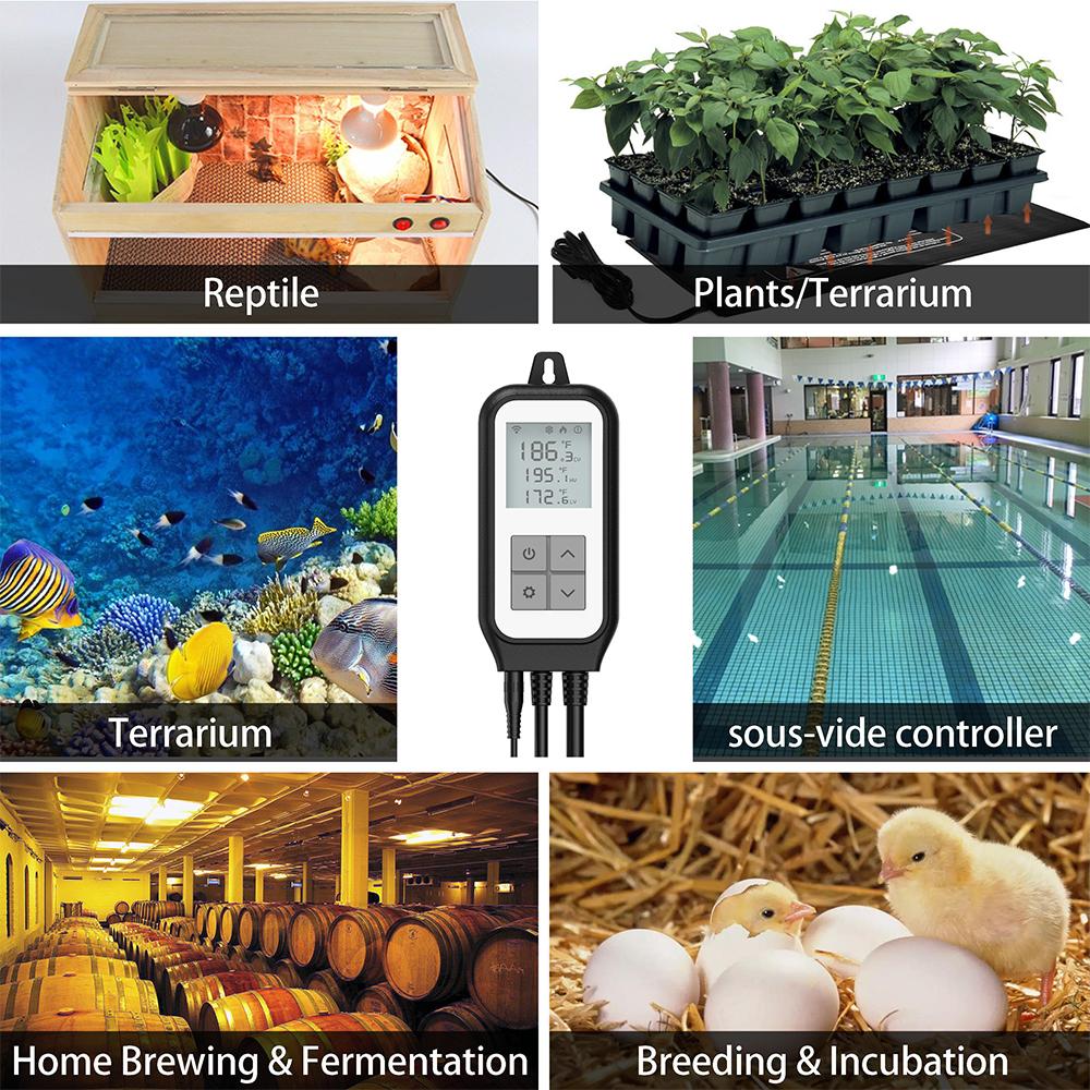 Tuya WiFi Incubation Temperature Controller Digital Temperature Thermostat Outlet EU Plug With Heat Cooling Relay Socket