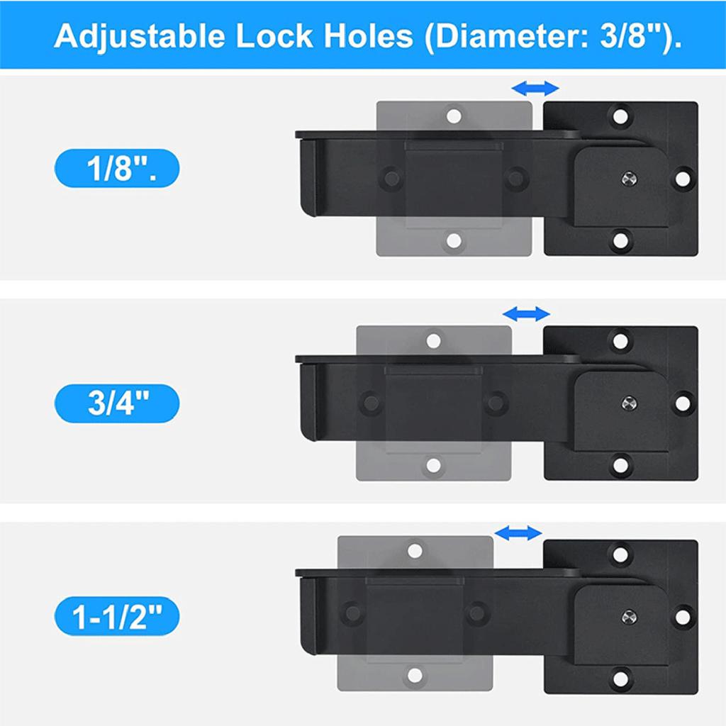 Versatile 7.87" Gate Latch with Locking Hole Adjustable Steel Lock Lockable Bolt Latches Set for Barn Doors & Yards