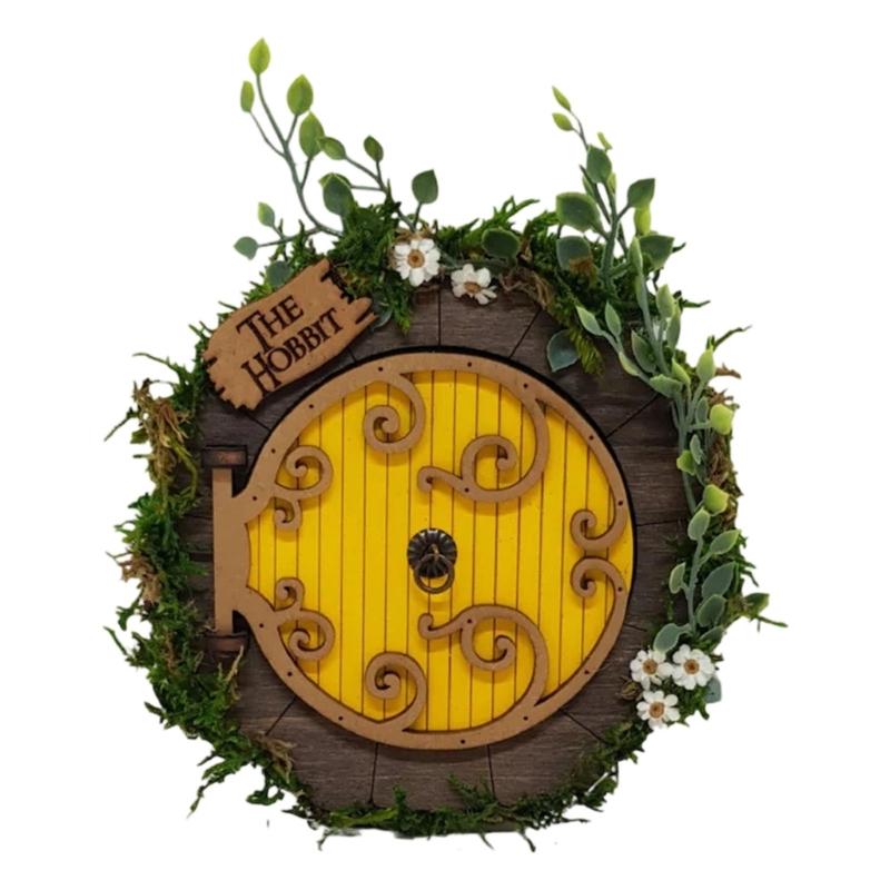 

Fantasy Themed Wooden Craft Miniature Fairies Tree Door Ornament Wall Hanging Decors For Home And Garden Yard Decoration жёлтый