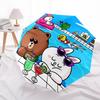 1pc Outdoor Umbrella with Flamingo, Frog, Brown Bear, Cony, and Duck Print - Automatic Opening/Closing Umbrella with Portable Tri-Fold Design, 8-