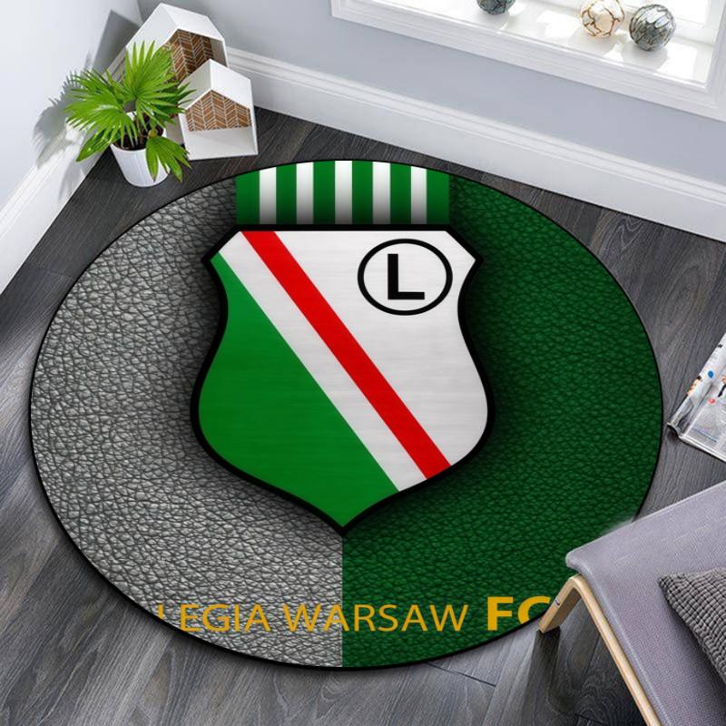Legia Warsaw pattern round rug,Carpet Rug for Living Room Bedroom Playroom ,Non-slip Floor Mat,Holiday Gifts and Birthday Gifts.