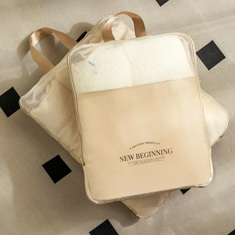 Durable Waterproof Nylon Travel Compression Packing Cubes:Suitcase Clothes & Underwear Organizer for Vacation Storage Essentials