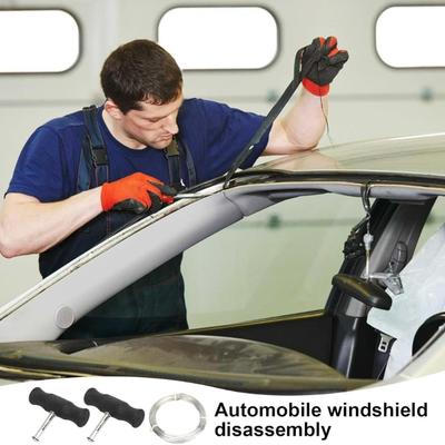 Windshield Cut Out Wire Car Windshield Repair Removal Tool Kit with Handle Car Window Cutting Wire Disassemble Tool