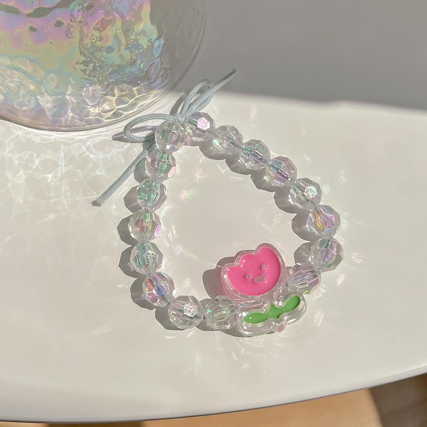 Браслет «Цветок персика» из натурального клубничного кварца для привлечения удачи, плетеный браслет-шнурок из обсидиана, пара нишевых браслетов для пар и подруг