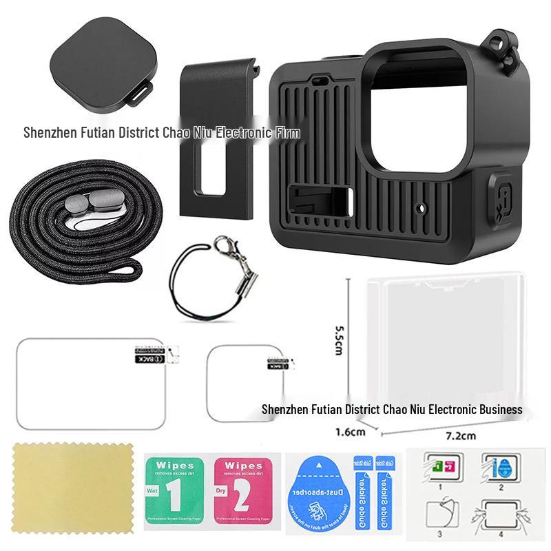 GoPro Hero 4K Action Camera Mini Silicone Case & Tempered Film Screen Protector Accessories